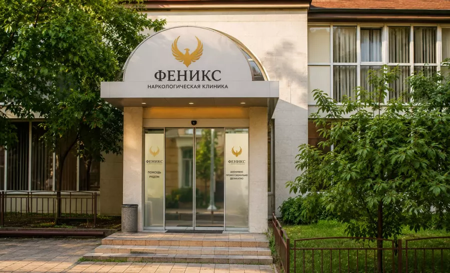 Вход в наркологическую клинику «Феникс» в Цимлянске